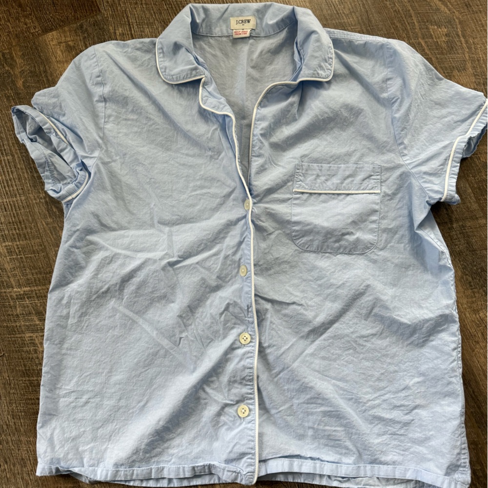 J Crew medium blue night shirt button up cotton